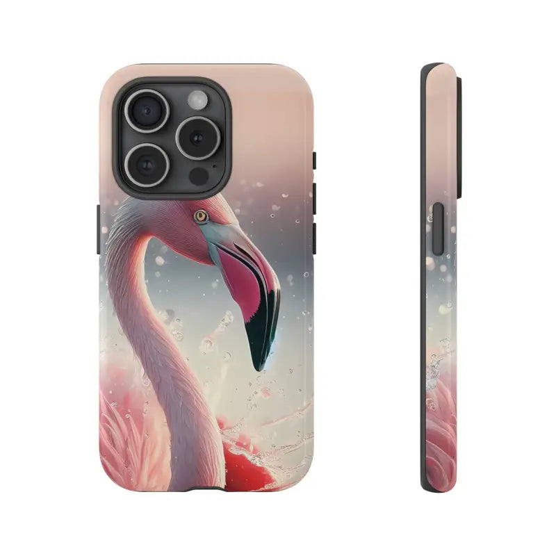 Bold Pink Flamingo Style Cases for Iphone Galaxy & Pixel - Iphone 15 Pro / Glossy Phone Case