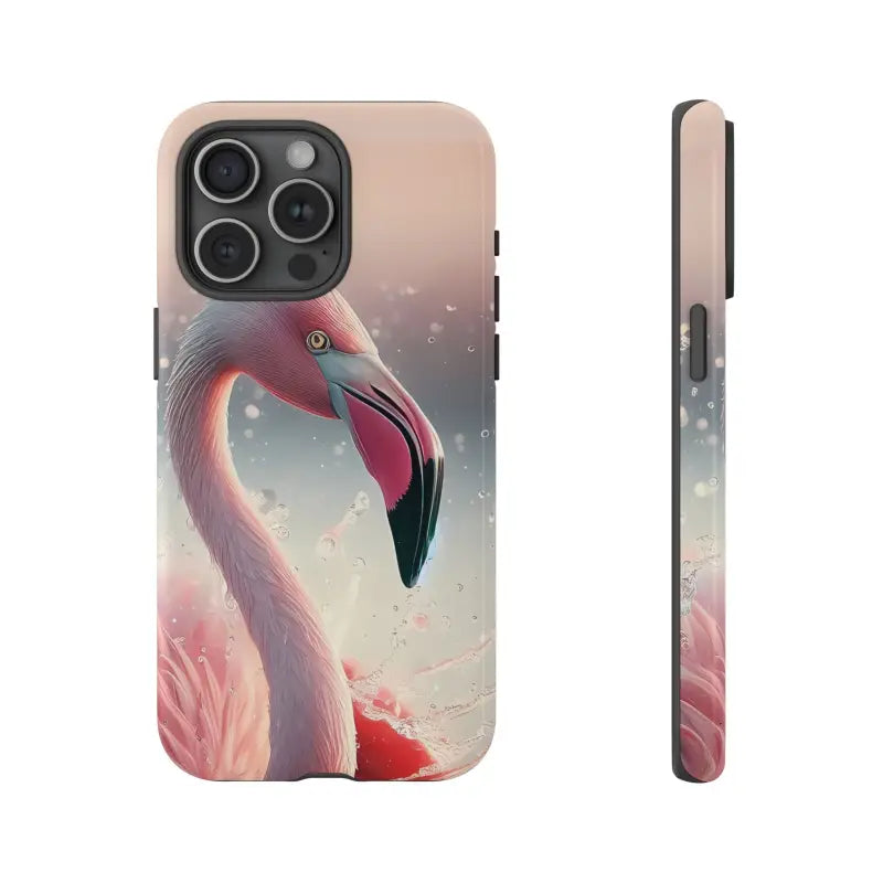 Bold Pink Flamingo Style Cases for Iphone Galaxy & Pixel - Iphone 15 Pro Max / Glossy Phone Case