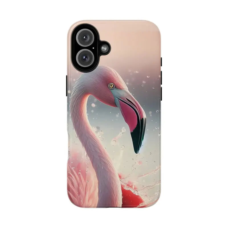 Bold Pink Flamingo Style Cases for Iphone Galaxy & Pixel - Iphone 16 Plus / Glossy Phone Case