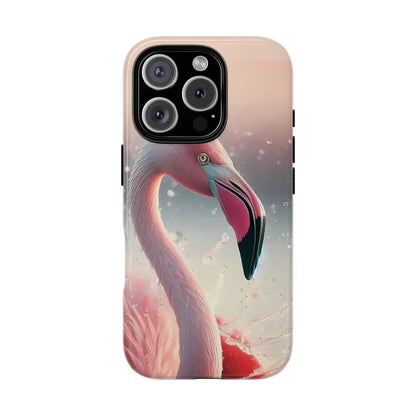 Bold Pink Flamingo Style Cases for Iphone Galaxy & Pixel - Iphone 16 Pro / Glossy Phone Case