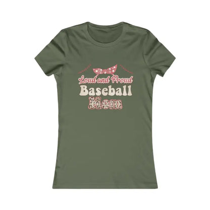 Chic Baseball Mama Tee - Turn Heads on Game Day! - s / Military Green T-shirt