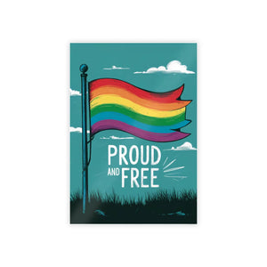 High-gloss Gay Pride Posters – Proud and Free - Dipaliz - Prints & Visual Artwork