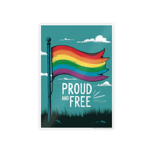 High-gloss Gay Pride Posters – Proud and Free - Dipaliz - Prints & Visual Artwork