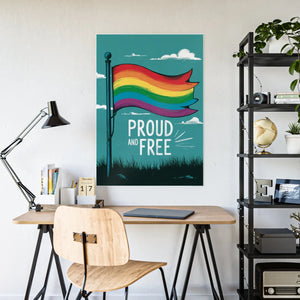 High-gloss Gay Pride Posters – Proud and Free - Dipaliz - Prints & Visual Artwork