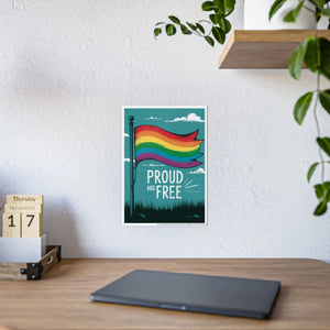 High-gloss Gay Pride Posters – Proud and Free - Dipaliz - Prints & Visual Artwork