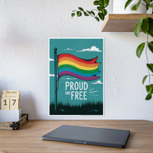 High-gloss Gay Pride Posters – Proud and Free - Dipaliz - Prints & Visual Artwork