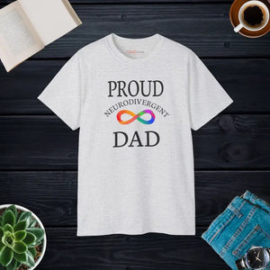 Neurodivergent Dad Cotton Tee - Bold Pride Statement - Dipaliz - Ash / s - T-shirts
