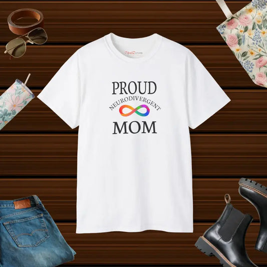 Rock the Proud Neurodivergent Mom Ultra Cotton Tee! - White / s T-shirt