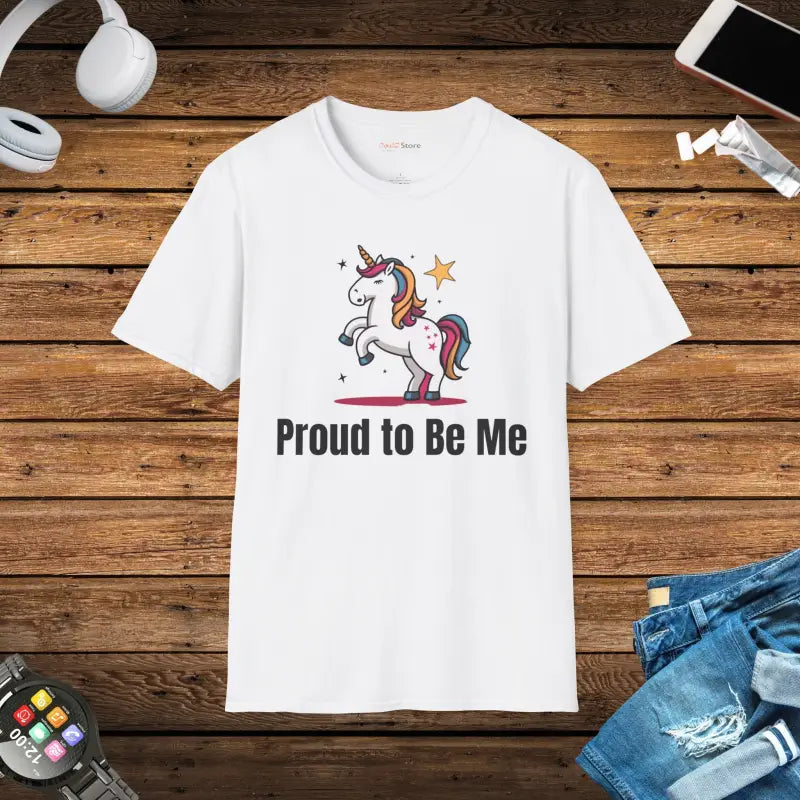 Cozy Unicorn Tee: Proud to be me Lgbtq T-shirt - White / s T-shirt