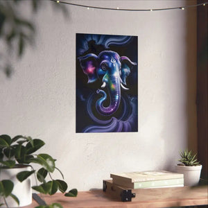 Poster - Matte Vertical Wall Art Psychedelic Cosmic Ganesha by Dipaliz 12″ x 18″