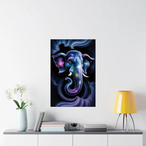 Poster - Matte Vertical Wall Art Psychedelic Cosmic Ganesha by Dipaliz
