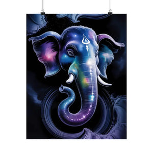 Poster - Matte Vertical Wall Art Psychedelic Cosmic Ganesha by Dipaliz 16″ x 20″