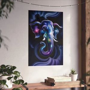 Poster - Matte Vertical Wall Art Psychedelic Cosmic Ganesha by Dipaliz