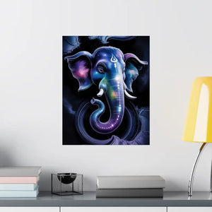 Poster - Matte Vertical Wall Art Psychedelic Cosmic Ganesha by Dipaliz