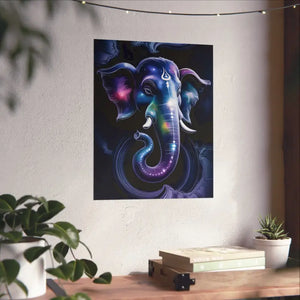 Poster - Matte Vertical Wall Art Psychedelic Cosmic Ganesha by Dipaliz