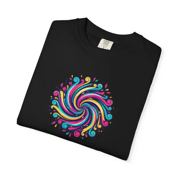 T-shirt - Psychedelic Swirl Graphic Tee - Soft Heavyweight Cotton - Dipaliz
