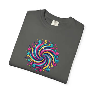 T-shirt - Psychedelic Swirl Graphic Tee - Soft Heavyweight Cotton - Dipaliz