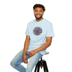 T-shirt - Psychedelic Swirl Graphic Tee - Soft Heavyweight Cotton - Dipaliz