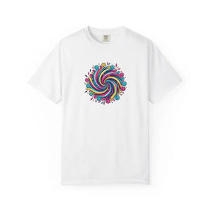 T-shirt - Psychedelic Swirl Graphic Tee - Soft Heavyweight Cotton - Dipaliz
