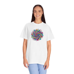 T-shirt - Psychedelic Swirl Graphic Tee - Soft Heavyweight Cotton - Dipaliz