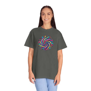T-shirt - Psychedelic Swirl Graphic Tee - Soft Heavyweight Cotton - Dipaliz
