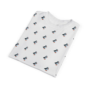 Funky Puffin Pattern Unisex Tee - Microfiber-knit Fabric - Dipaliz - T-shirts - s