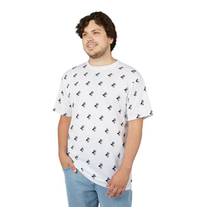 Funky Puffin Pattern Unisex Tee - Microfiber Knit - Dipaliz - White Stitching / 4 Oz. / s - T-shirts