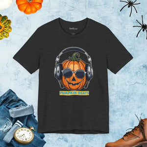 Jack o Lantern Unisex Jersey Short Sleeve Tee Text Pumpkin Beats - Dark Grey Heather / s - T-shirts