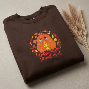 Pumpkin Cat ?Basic and Proud of It’ Crewneck Sweatshirt - Sweatshirts