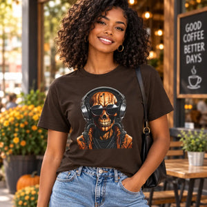 Dipaliz pumpkin skull jersey short sleeve – halloween - t-shirts