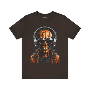 Soft Pumpkin Skull Jersey Short Sleeve Tee - Halloween - Dipaliz - T-shirts