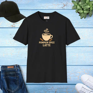Pumpkin Spice Latte Cozy Fall Tee Burnt Orange - Dipaliz - Black / s - T-shirts