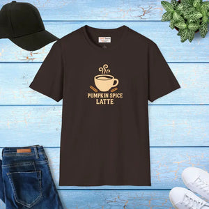 Pumpkin Spice Latte Cozy Fall Tee Burnt Orange - Dipaliz - Dark Chocolate / s - T-shirts