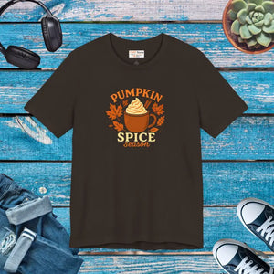 Pumpkin Spice Season Tee - Cozy Fall Vibes Unisex - Dipaliz - Brown / s - T-shirts