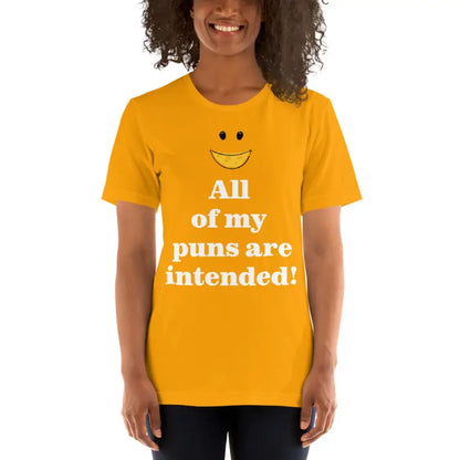 Unisex Tee: Pun Intended Style for the Witty Crowd - Gold / s T-shirt