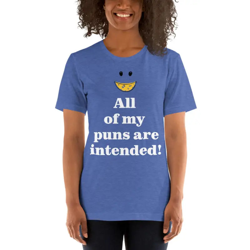 Unisex Tee: Pun Intended Style for the Witty Crowd - Heather True Royal / s T-shirt