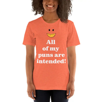 Unisex Tee: Pun Intended Style for the Witty Crowd - Heather Orange / s T-shirt