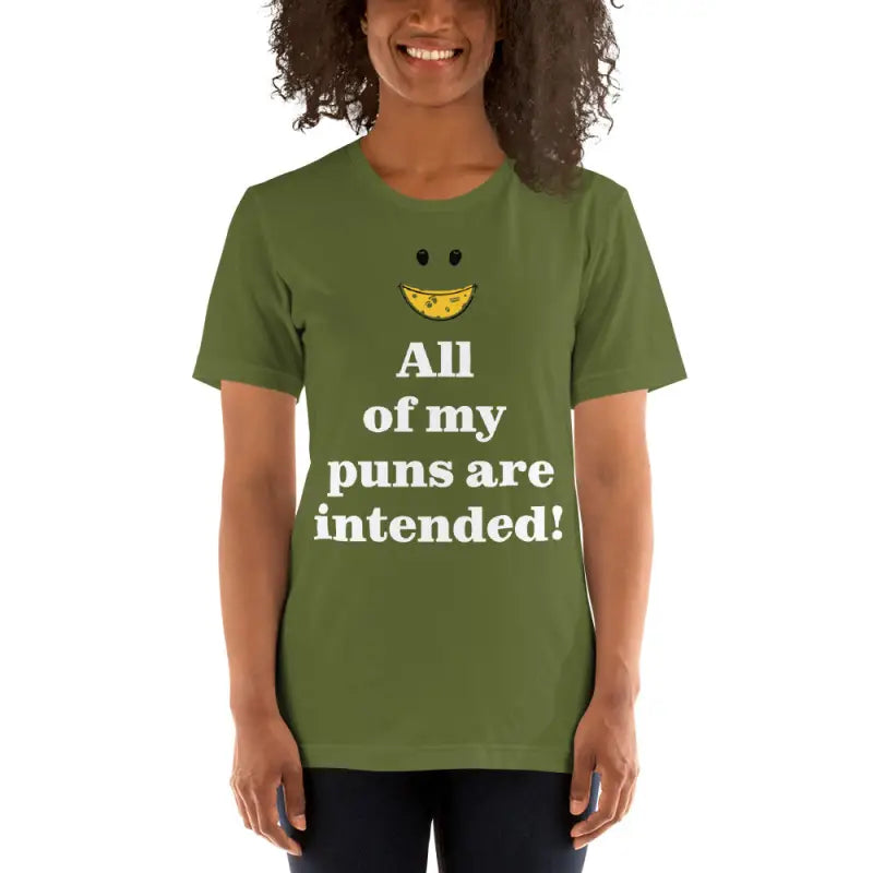 Unisex Tee: Pun Intended Style for the Witty Crowd - Olive / s T-shirt