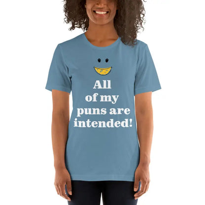 Unisex Tee: Pun Intended Style for the Witty Crowd - Steel Blue / s T-shirt