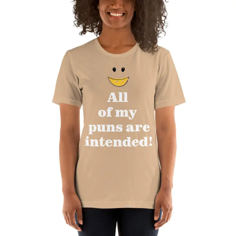 Unisex Tee: Pun Intended Style for the Witty Crowd - Tan / s T-shirt