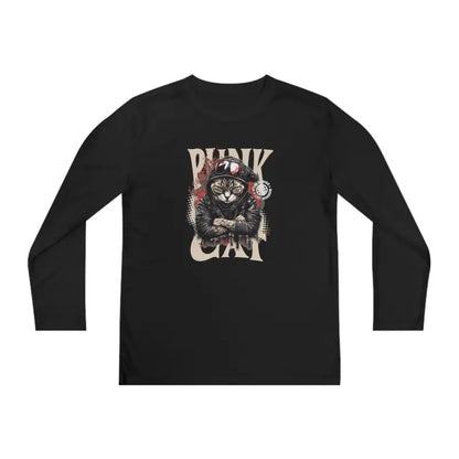 Your Wild Side: Punk Cat Moisture Wicking Long Sleeve Tee - Kids Clothes