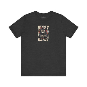 Soft Unisex Punk Cat Tee - Combed Cotton Music Shirt - Dipaliz - T-shirts