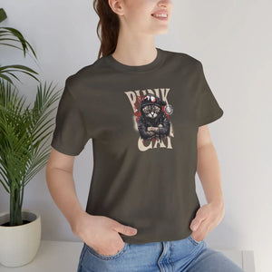 Soft Unisex Punk Cat Tee - Combed Cotton Music Shirt - Dipaliz - T-shirts