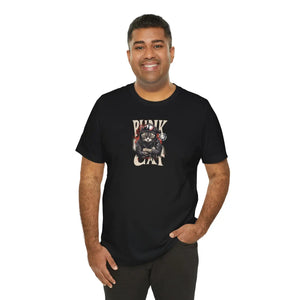 Soft Unisex Punk Cat Tee - Combed Cotton Music Shirt - Dipaliz - T-shirts