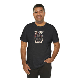 Soft Unisex Punk Cat Tee - Combed Cotton Music Shirt - Dipaliz - T-shirts