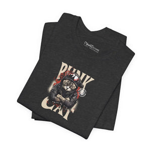 Soft Unisex Punk Cat Tee - Combed Cotton Music Shirt - Dipaliz - T-shirts