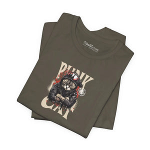 Soft Unisex Punk Cat Tee - Combed Cotton Music Shirt - Dipaliz - T-shirts