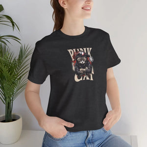 Soft Unisex Punk Cat Tee - Combed Cotton Music Shirt - Dipaliz - T-shirts