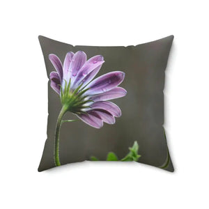 Purple African Daisy Spun Polyester Square Pillow - Dipaliz - 18’’ × - Throw Pillows