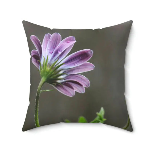 Transform your Space with a Purple African Daisy Polyester Pillow - 20’’ × Home Decor